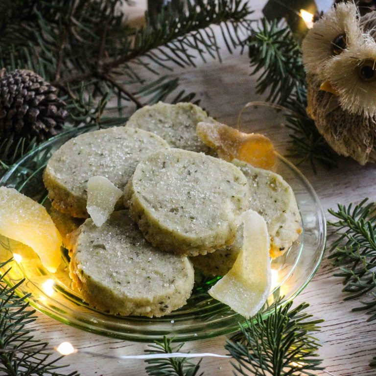 Magical, foraged and festive, these Douglas fir shortbread cookies are sure to delight! If Douglas fir does not grow in your area, any edible fir, pine, or spruce will do!